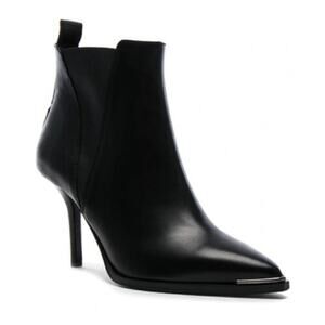 Acne Jemma‎ Chelsea Women's Pointed Toe Leather Boots In Black Size 37